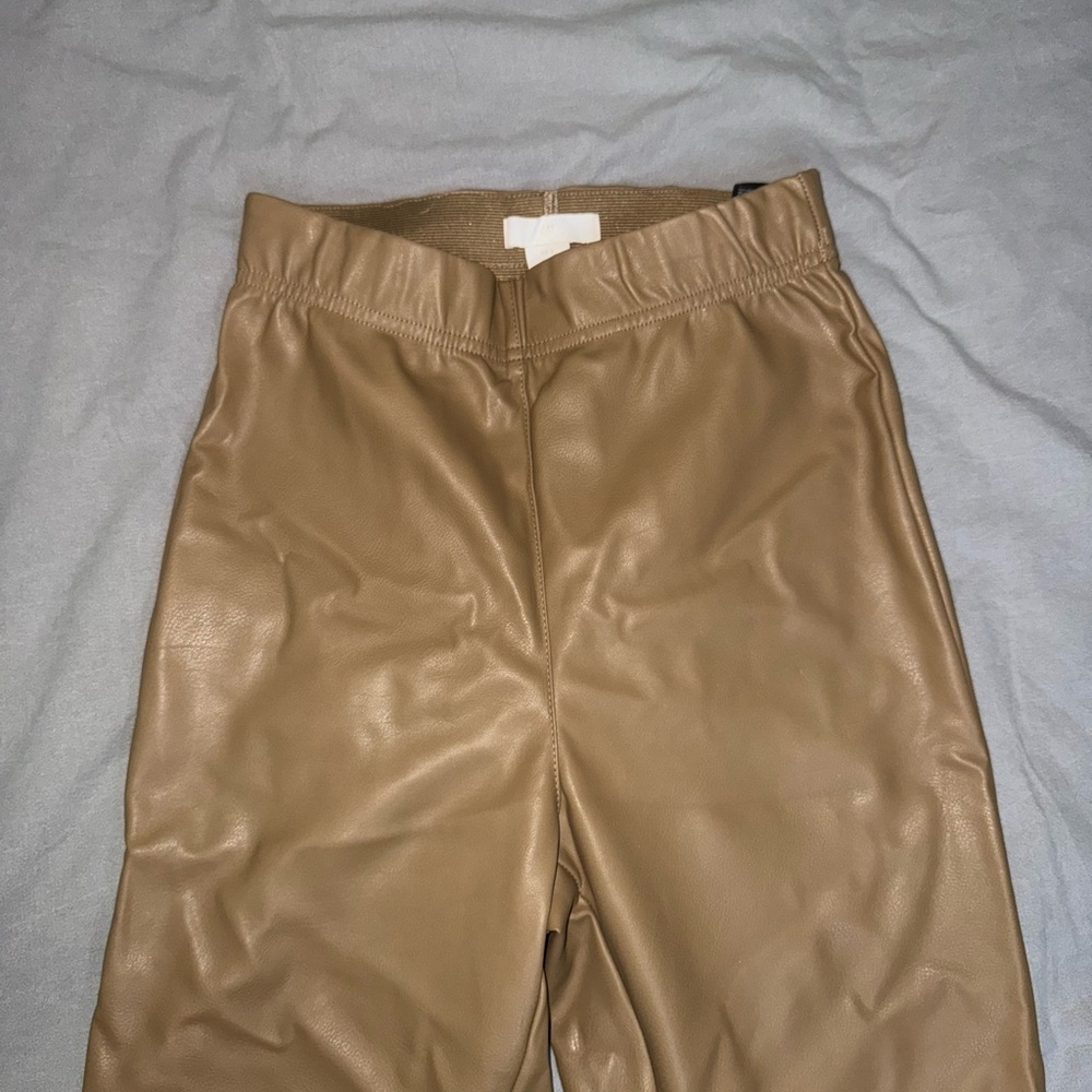 H&M Tan Leather Pants